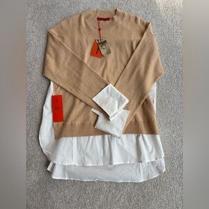 Simon Miller Pip Poplin Combo Sweater Size M